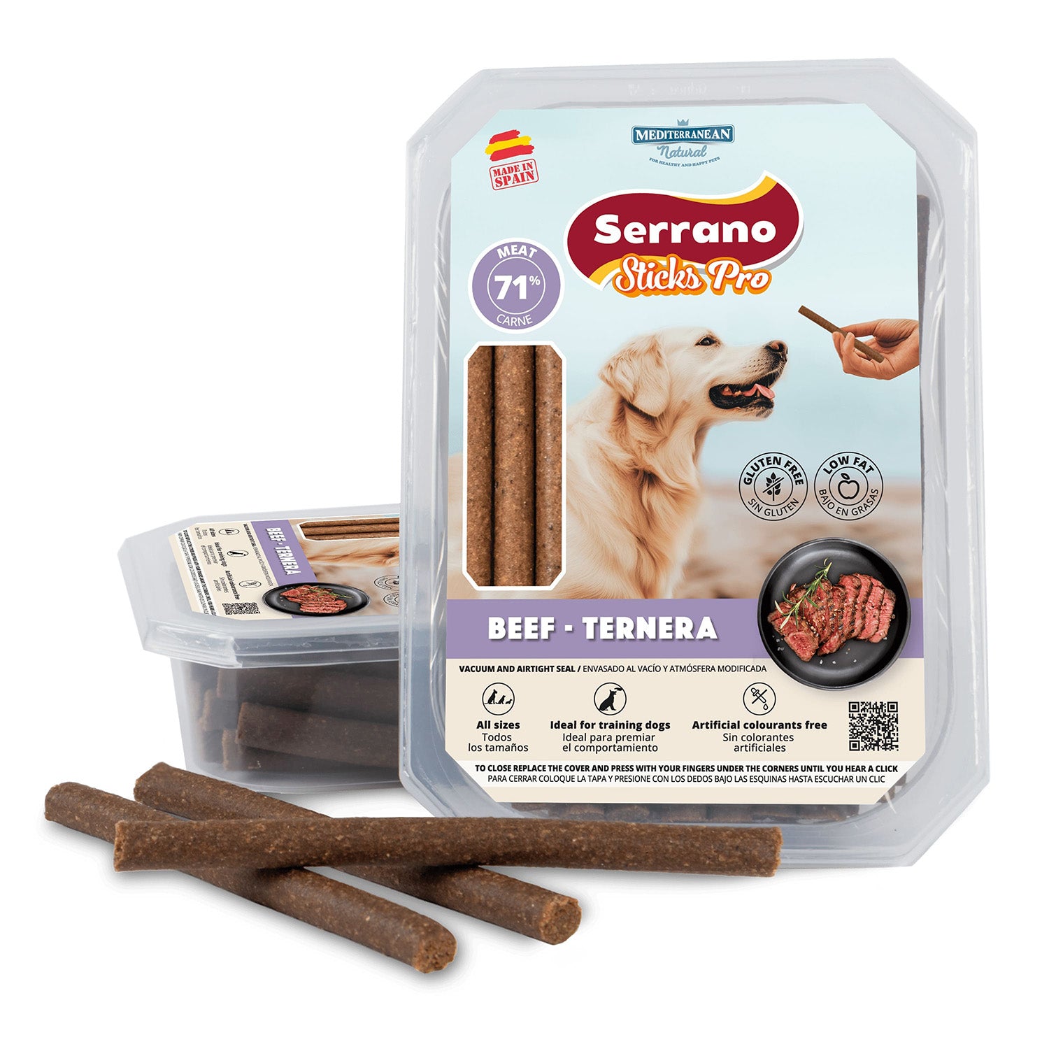 Serrano Sticks Pro de Ternera - Snack Premium para Perros