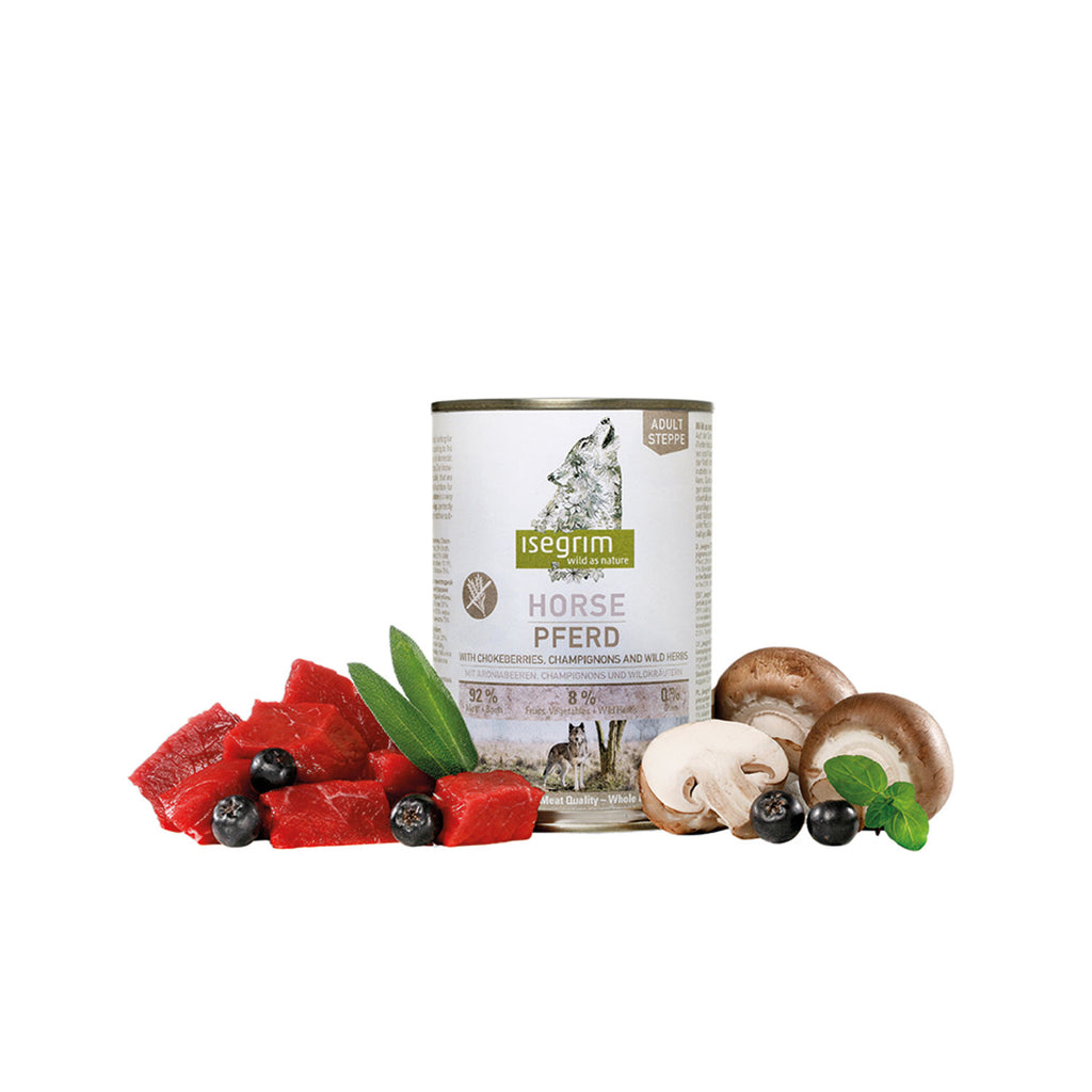 Alimento húmedo para perros Isegrim con carne de equino y hierbas