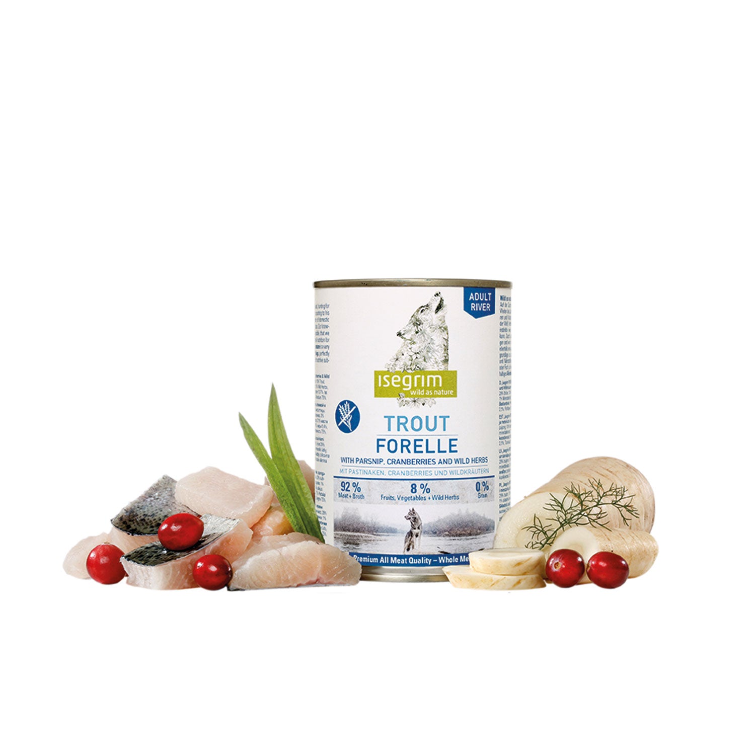 Alimento Húmedo Isegrim Trucha y Chirivía para Perros